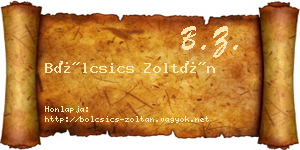 Bölcsics Zoltán névjegykártya